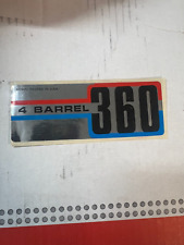 NOS 1972-91 JEEP AMC JAVELIN  4 BARREL 360 AIR CLEANER DECAL 3215573 OEM RARE picture