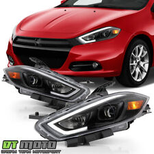 2013-2016 Dodge Dart Halogen LED Tube Projector Headlights Headlamps Left+Right picture