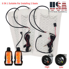 Universal Carbon Fiber Pads 12V Car Seat Heater Kit w Cushion Round Switch Set picture