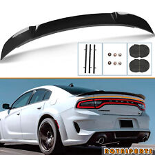 Fits 2011-23 Dodge Charger Hellcat Style Gloss Black Rear Trunk Spoiler Wing Lip picture