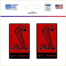 SHELBY COBRA GT350R RED BADGE VINYL DECALS (Small Pair) picture