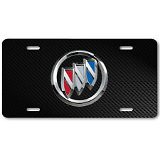 Buick Inspired Art Emblem Aluminum License Plate Tag Dark Carbon Fiber Look picture