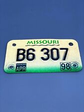 Cool Vintage 1998 Missouri Motorcycle License Plate Tag Antique Harley Honda   picture