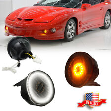 For 98-02 Pontiac Firebird Smoked Switchback LED Front Bumper DRL Signal Lights picture