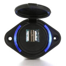 Car Charger Dual USB Port Adapter Phone Charge Socket Interior Parts W/Blue LED  picture