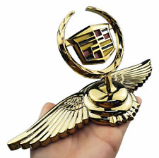 For Cadillac Car Hood Emblem Bonnet Front Badge Sticker Decal Logo Wings Gold picture