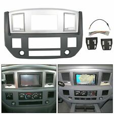 Fits 2006-09 Dodge Ram Radio Double Din Dash Install Bezel Kit Silver Slate Gray picture