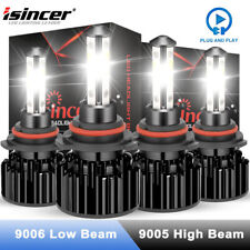 9005 9006 LED Headlight Kit Combo 4*Bulbs 8000K High Low Beam Super White Bright picture