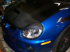 FOR 03-05 Dodge Neon CARBON FIBER pre-cut S-Curve EYELID Headlight Overlays SRT4 picture