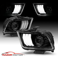 2005 - 2009 For Ford Mustang High Intensity LEDs Black Headlights Pair picture