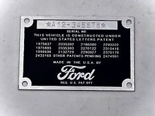 Stamped Ford data plate picture