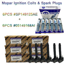 6 Pack Mopar Ignition Coils & Spark Plugs For Chrysler Jeep Dodge Ram 3.6L UF648 picture