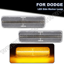 For 1971-1993 Dodge Ramcharger Plymouth LED Front Side Marker Lights Clear Lens picture