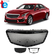 For 2014-2019 Cadillac CTS Sedan B Style Front Bumper Hood Grille ABS Black picture