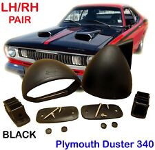 PLYMOUTH DUSTER 340 BULLET 1970-1976 BLACK MIRROR PAIR RH LH RETRO CLASSIC picture