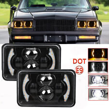Pair 4x6 LED Headlights Hi/Lo DRL Beam For Oldsmobile Cutlass Buick Chevy Camaro picture