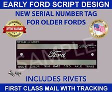 SERIAL NUMBER FORD TAG DOOR FIREWALL DATA PLATE VEHICLE ID IDENTIFICATION USA picture