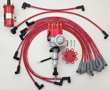 FORD 289 302 SMALL CAP HEI DISTRIBUTOR  + COIL + 8.5mm RED SPARK PLUG WIRES picture