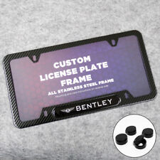 For Bentley Sport Front or Rear Carbon Fiber Texture License Plate Frame Cover picture