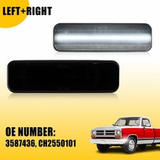Smoked Lens Front LED Side Marker Light Lamps White For 1971-76 Dodge Coronet EA picture