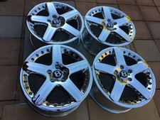 19 NEWLY CHROMED OEM FACTORY ORIGINAL BENTLEY ARNAGE-T 2-PC MODULAR WHEELS RIMS. picture