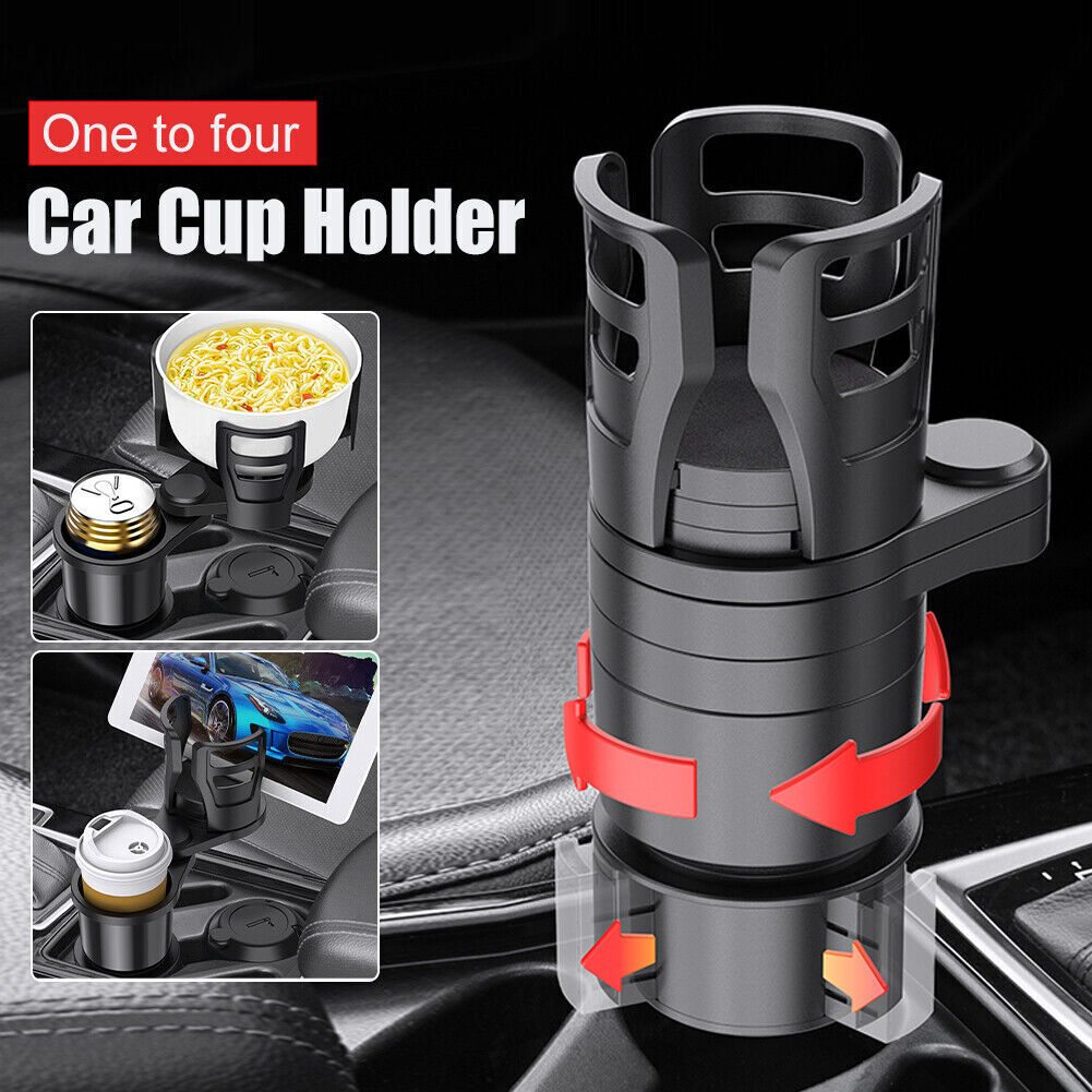 4 in 1 Multifunctional Car Cup Holder 360° Adjustable Expander Adapter Tray 