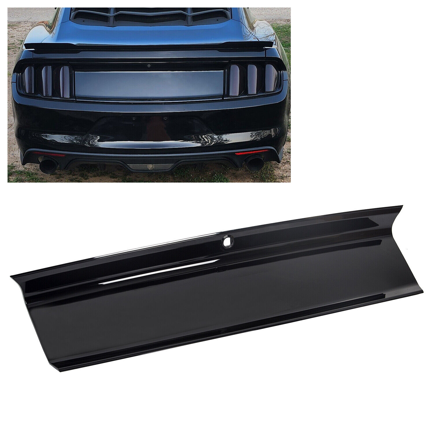 For 2015-2023 Ford Mustang Glossy Black Decklid Panel Trunk Rear 1PC