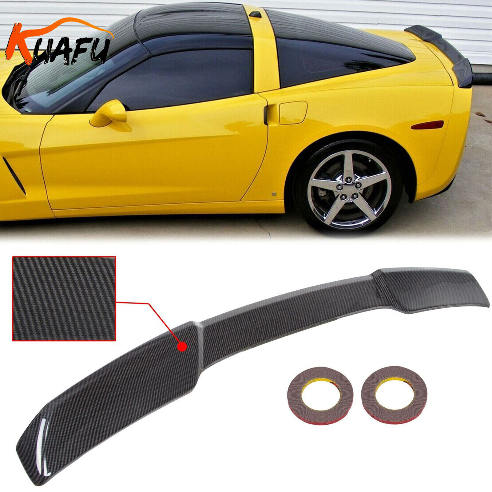 For 05-2013 Corvette C6 | ZR1 Extended Style Carbon Look Rear Trunk Wing Spoiler