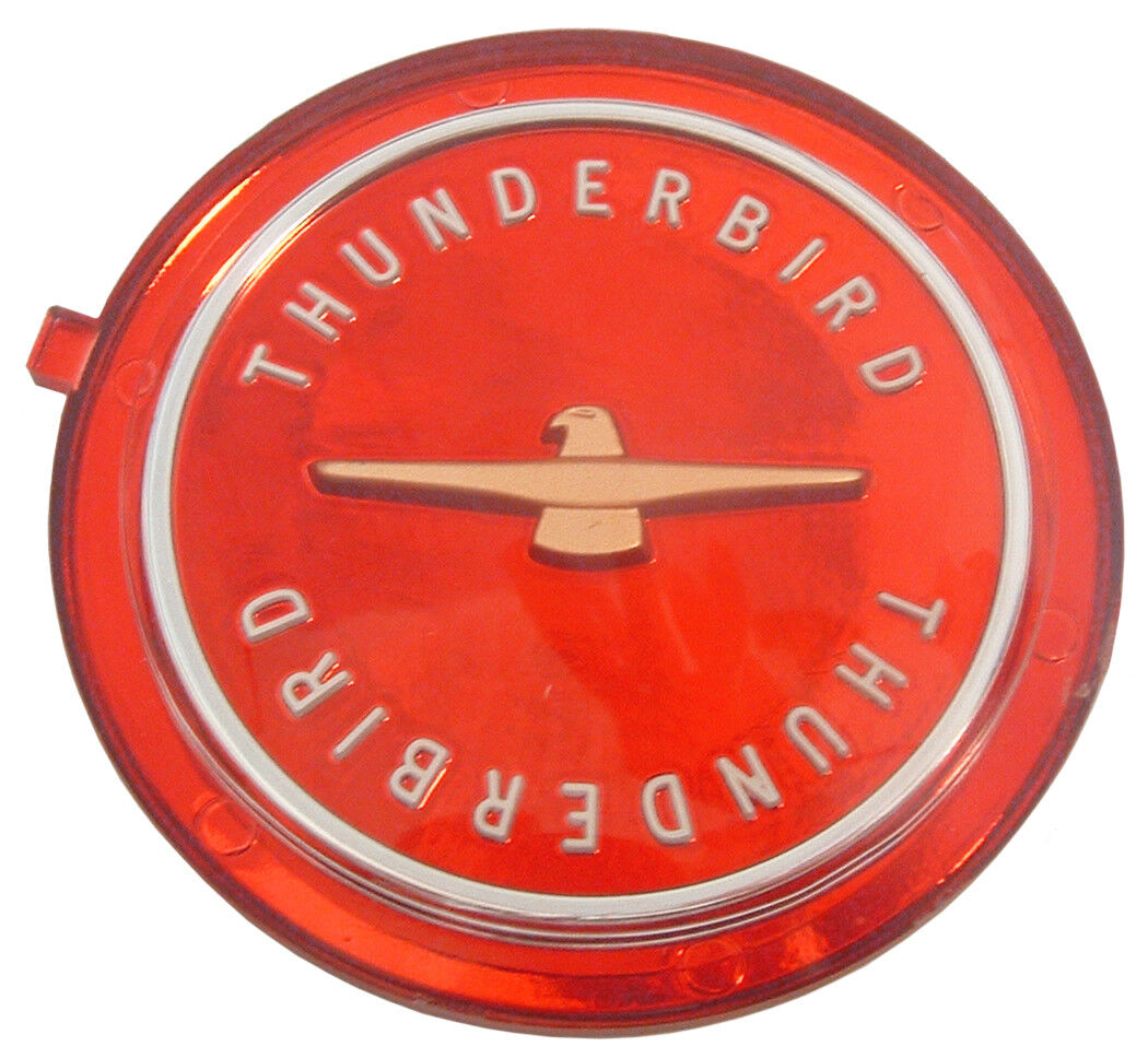 P/N 1130-R - 1955-1966 FORD THUNDERBIRD WIRE WHEEL CENTER EMBLEM - RED