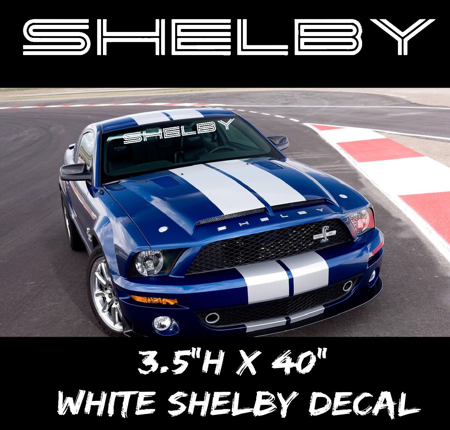 SHELBY Ford Mustang GT Windshield Vinyl Decal Sticker Muscle Car USDM Logo turbo