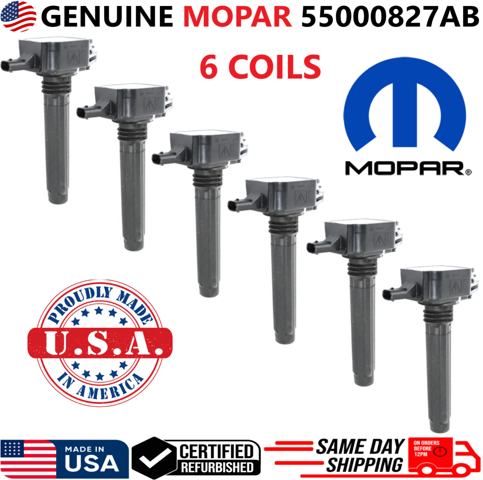 GENUINE MOPAR Ignition Coils For 2011-2023 Dodge Chrysler RAM Jeep, 55000827AB