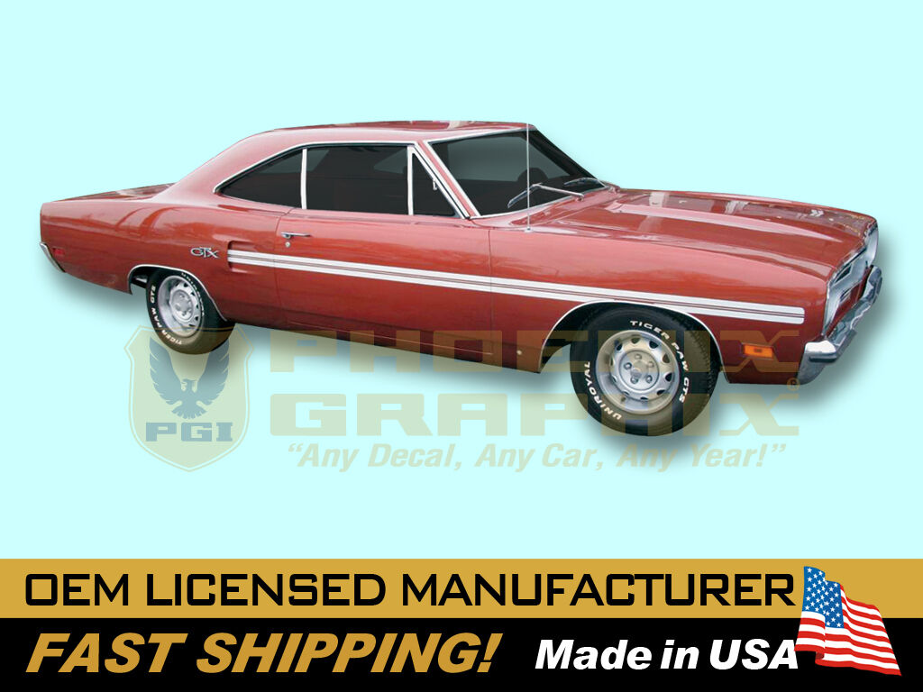 1970 Plymouth GTX REFLECTIVE Decals & Mid Body Stripes Kit