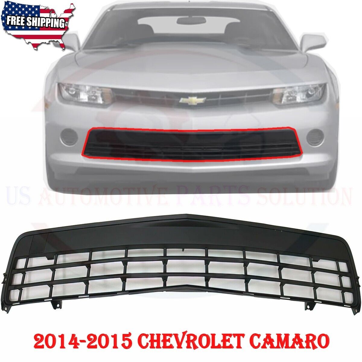 For 2014-2015 CHEVROLET CAMARO Front Bumper Lower Grille Primed Plastic 22829524