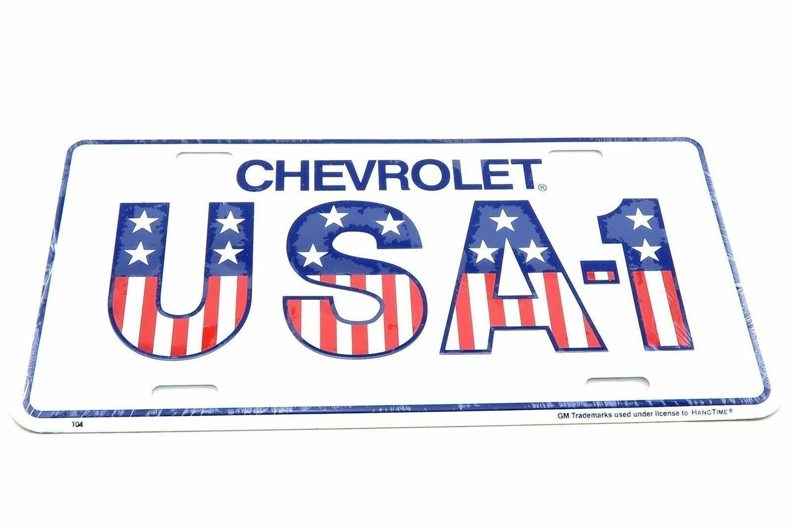 Chevrolet Chevy USA-1 Licensed Aluminum Metal License Plate Sign Tag