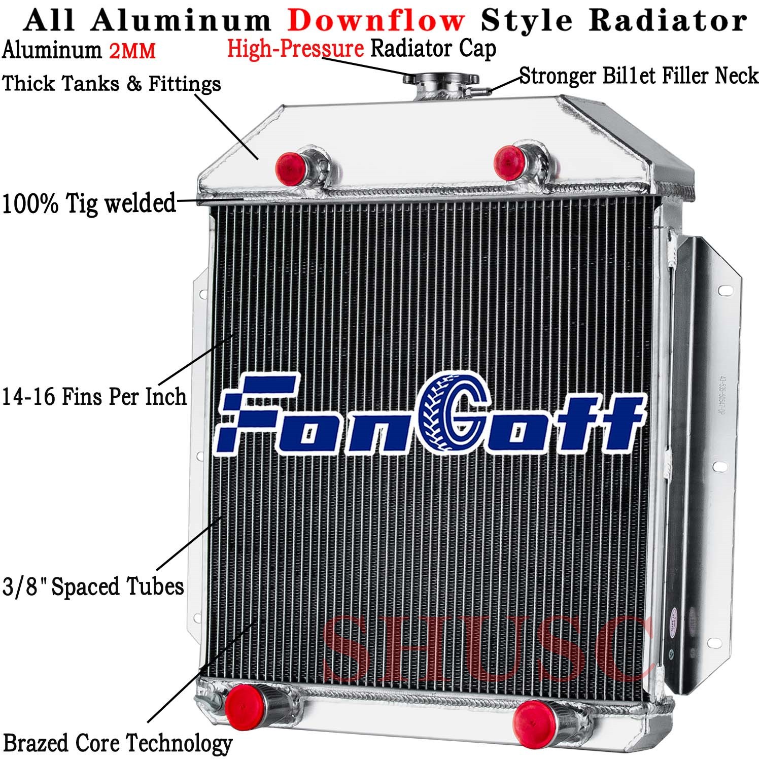 4 Row Radiator For Ford Taunus Custom Flathead Configuration V8 MT 1949-53
