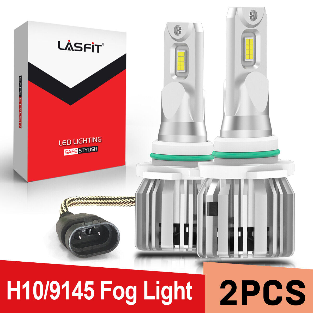 Lasfit 9145 9140 H10 LED Fog Lights Bulbs for Ford F150 2004-2022 Super Bright