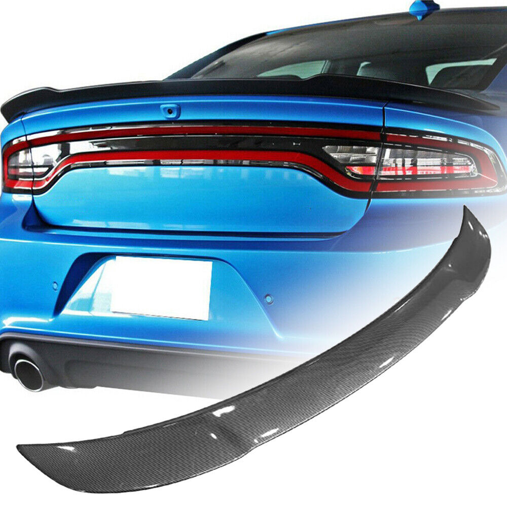 For 11-20 Dodge Charger RT SXT Carbon Fiber Style ABS Rear Trunk Spoiler Wing US