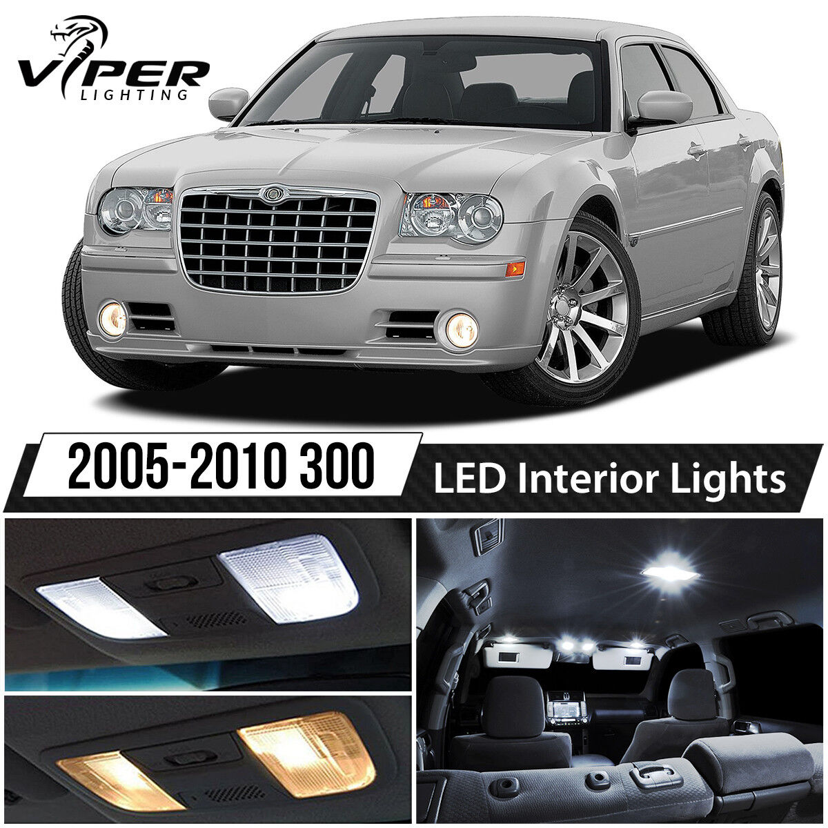 2005-2010 Chrysler 300 White LED Lights Interior Package Kit