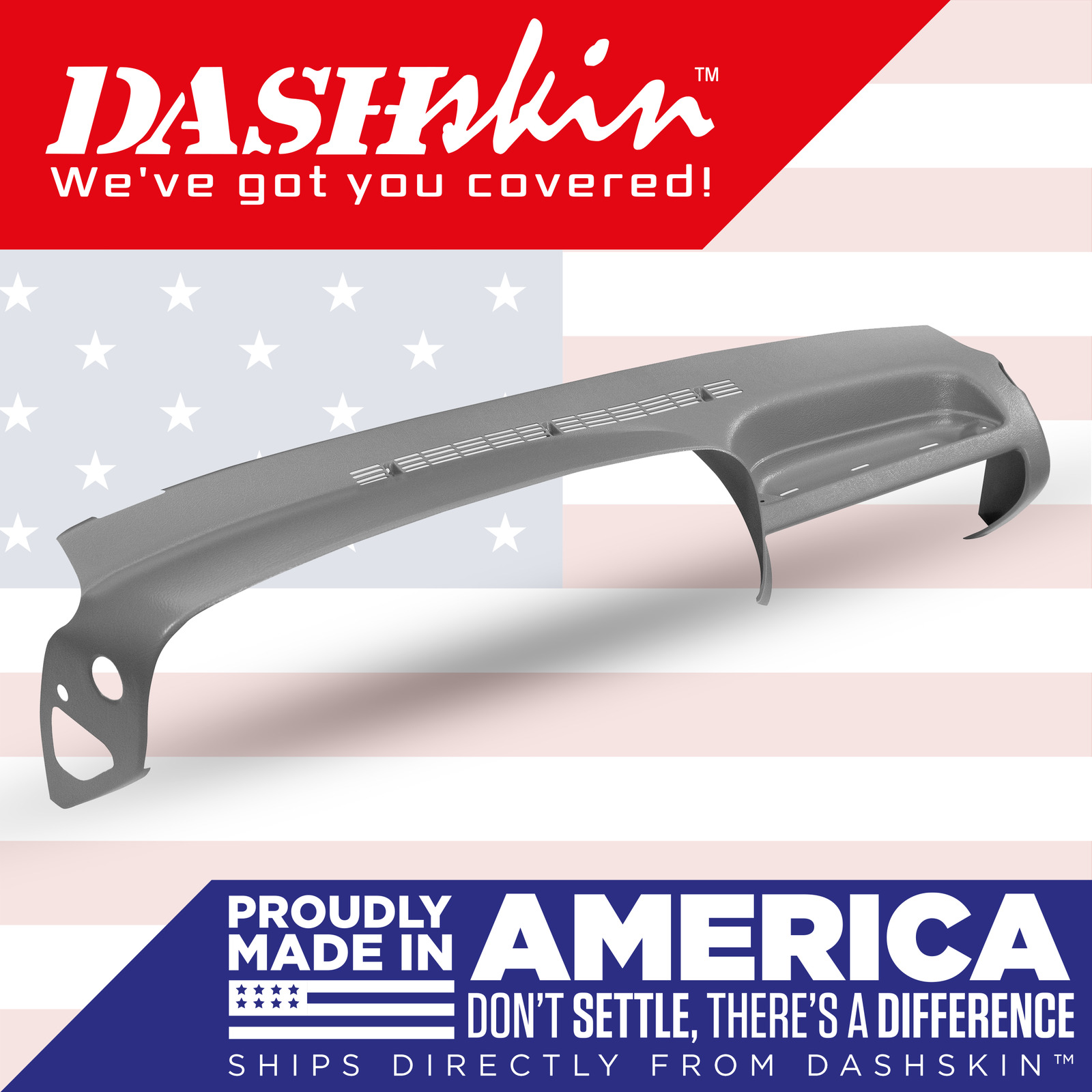 DashSkin Molded Dash Cover for 1995-1996 GM Trucks w/Pass Cupholder in Grey