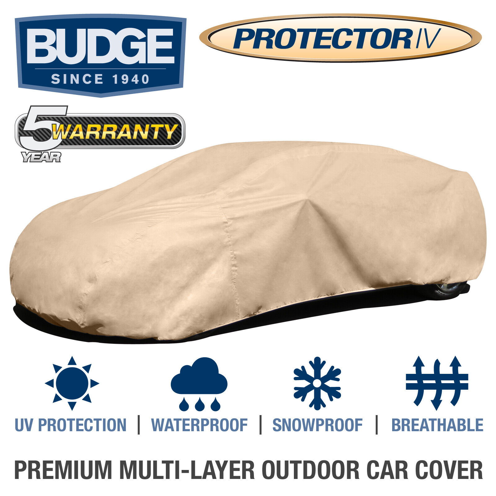 Budge Protector IV Car Cover Fits Dodge Dart 1972 | Waterproof | Breathable