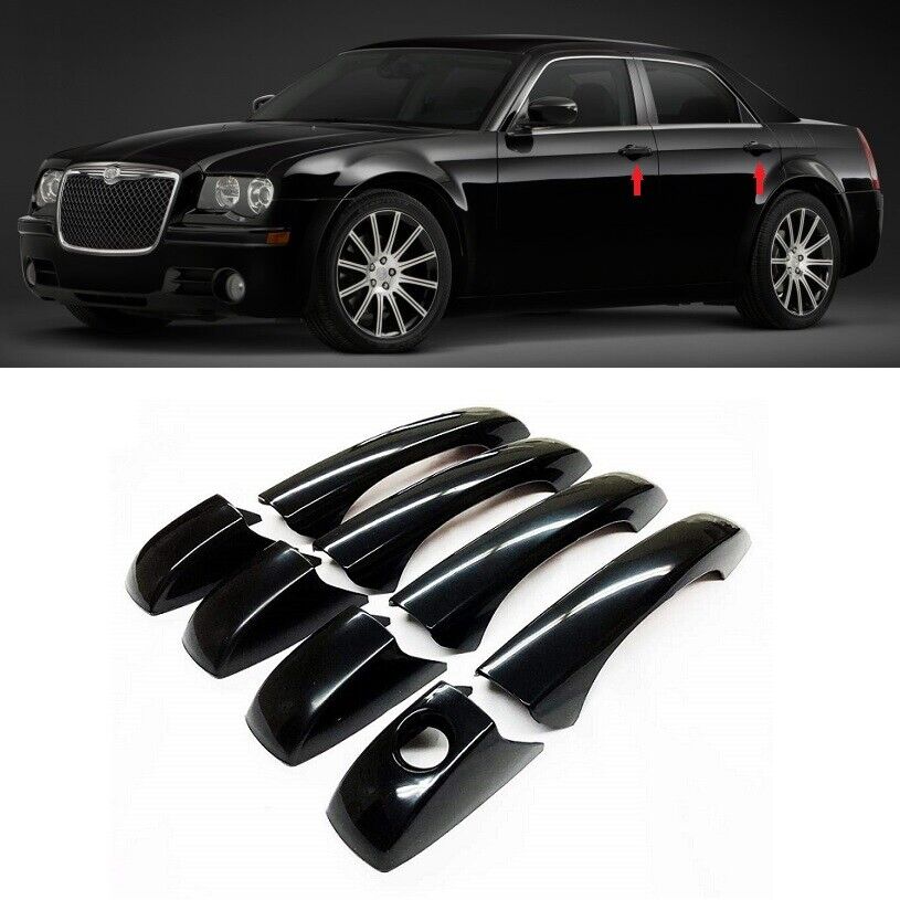Fit 2005-2010 Chrysler 300 300C / 05-08 Magnum Gloss Black 4 Dr Handle Covers