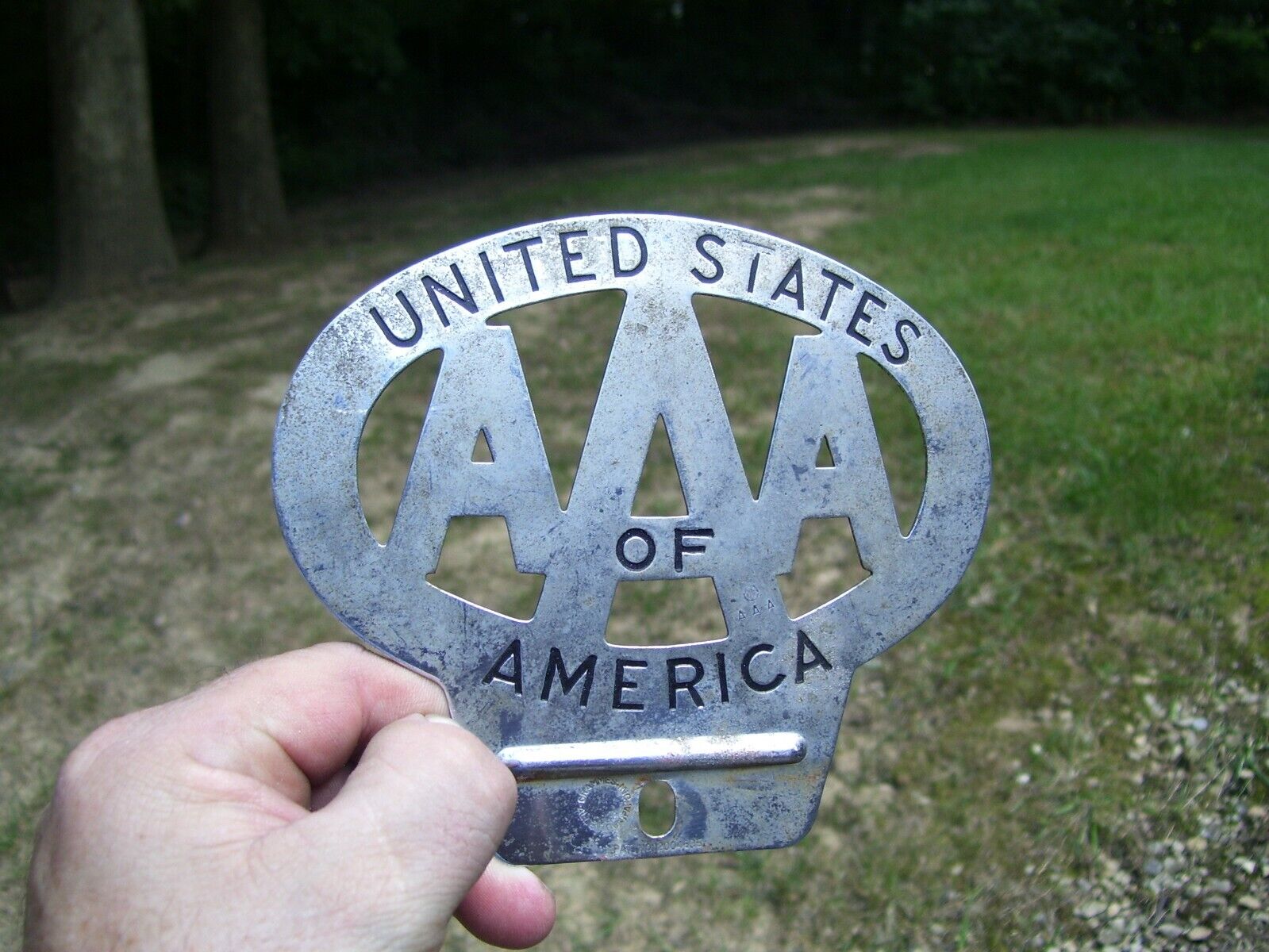 Original 1930\'s Vintage AAA US STATES AMERICA License Plate topper Ford gm chevy