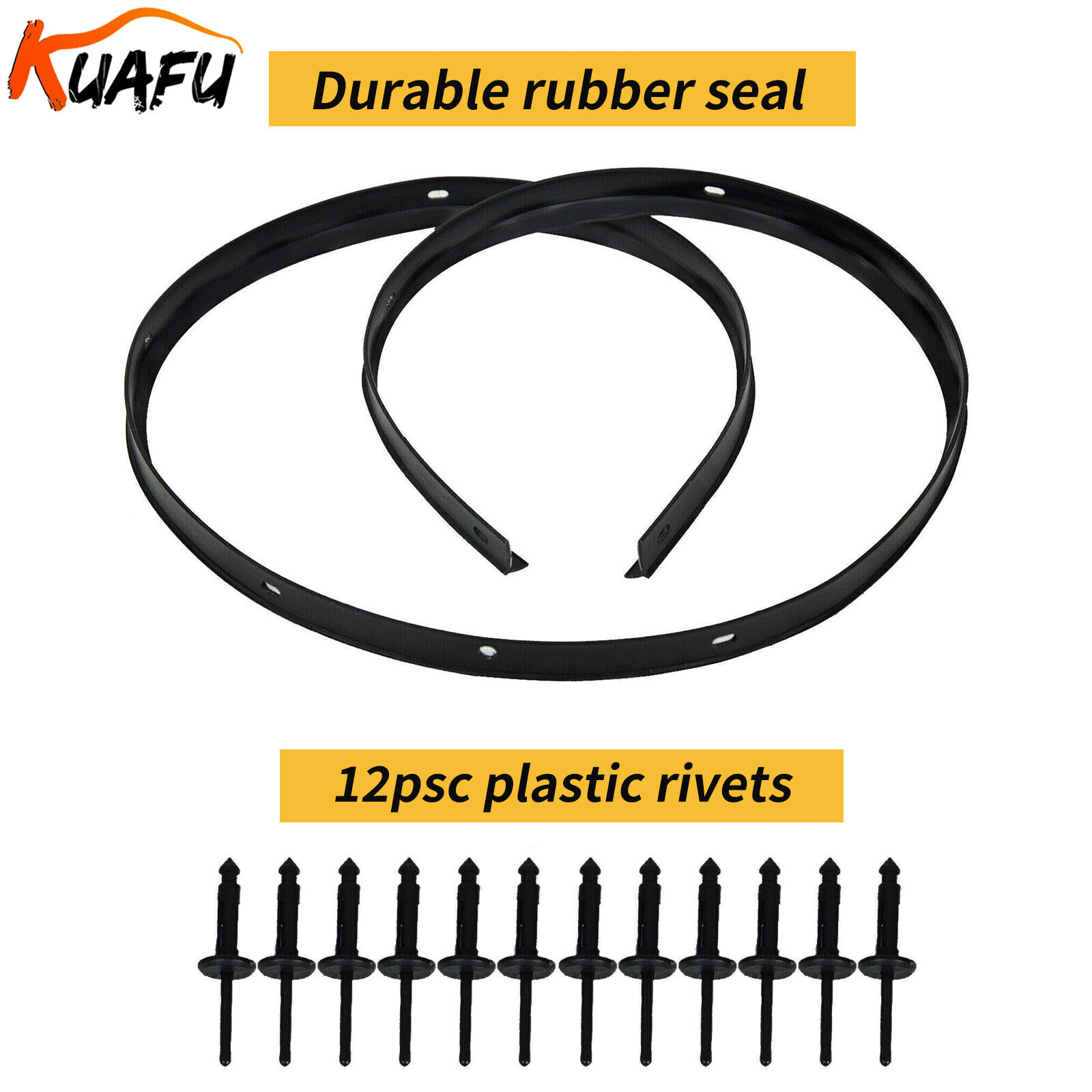 Front Hood Bumper Weatherstrip Seal and Rivets For Dodge Challenger 2008-21 22