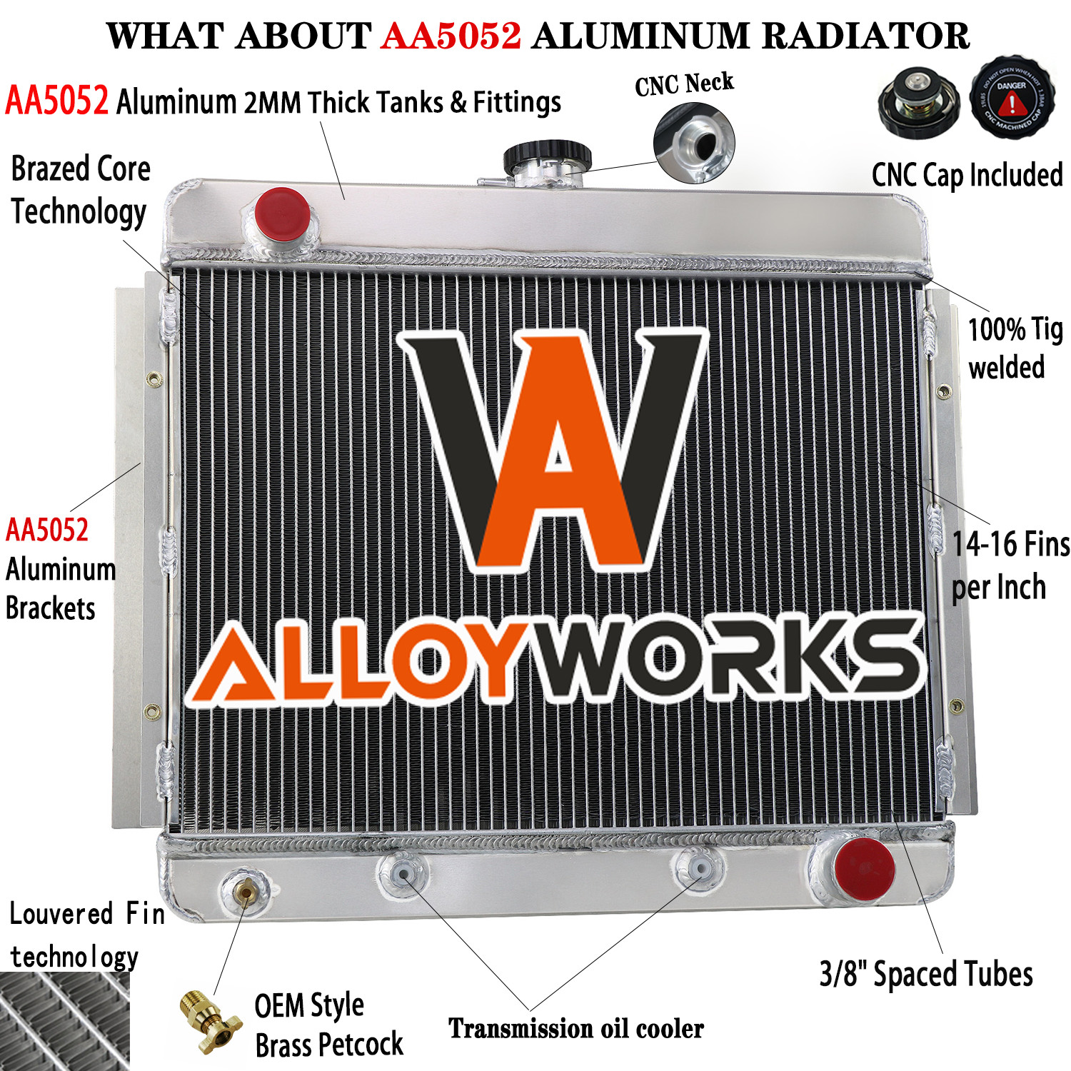 3Row Radiator For 1962-1967 1965 Chevrolet Nova Chevy II 4.6L 5.3L 5.4L L6 V8