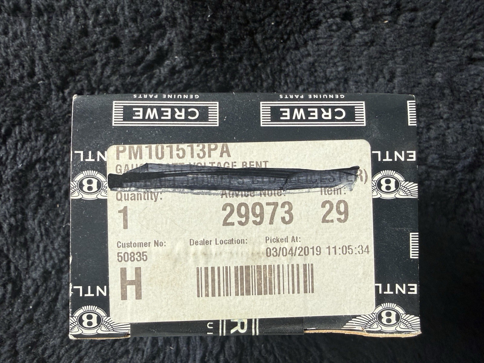 Bentley Arnage R T RL 2001-04 Battery Voltage Gauge Black PM101513PA NOS OEM NLA