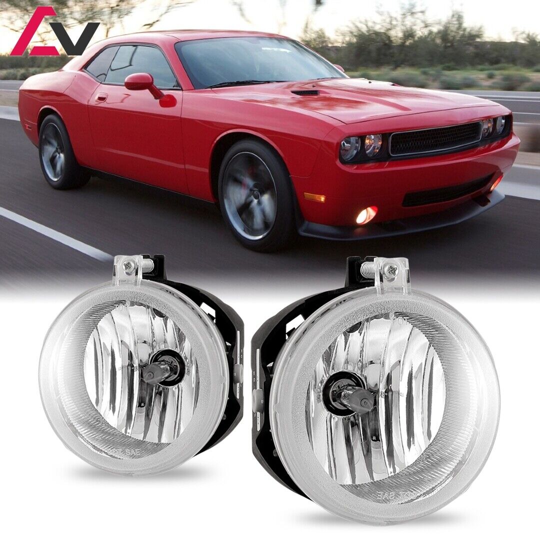 For Dodge Challenger 2008-10 Clear Lens Pair Bumper Fog Lights Replacement Lamps