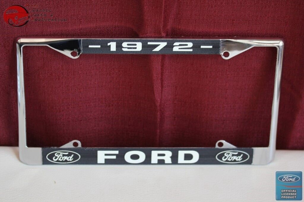 1972 Ford Car Pick Up Truck Front Rear License Plate Holder Chrome Frame New