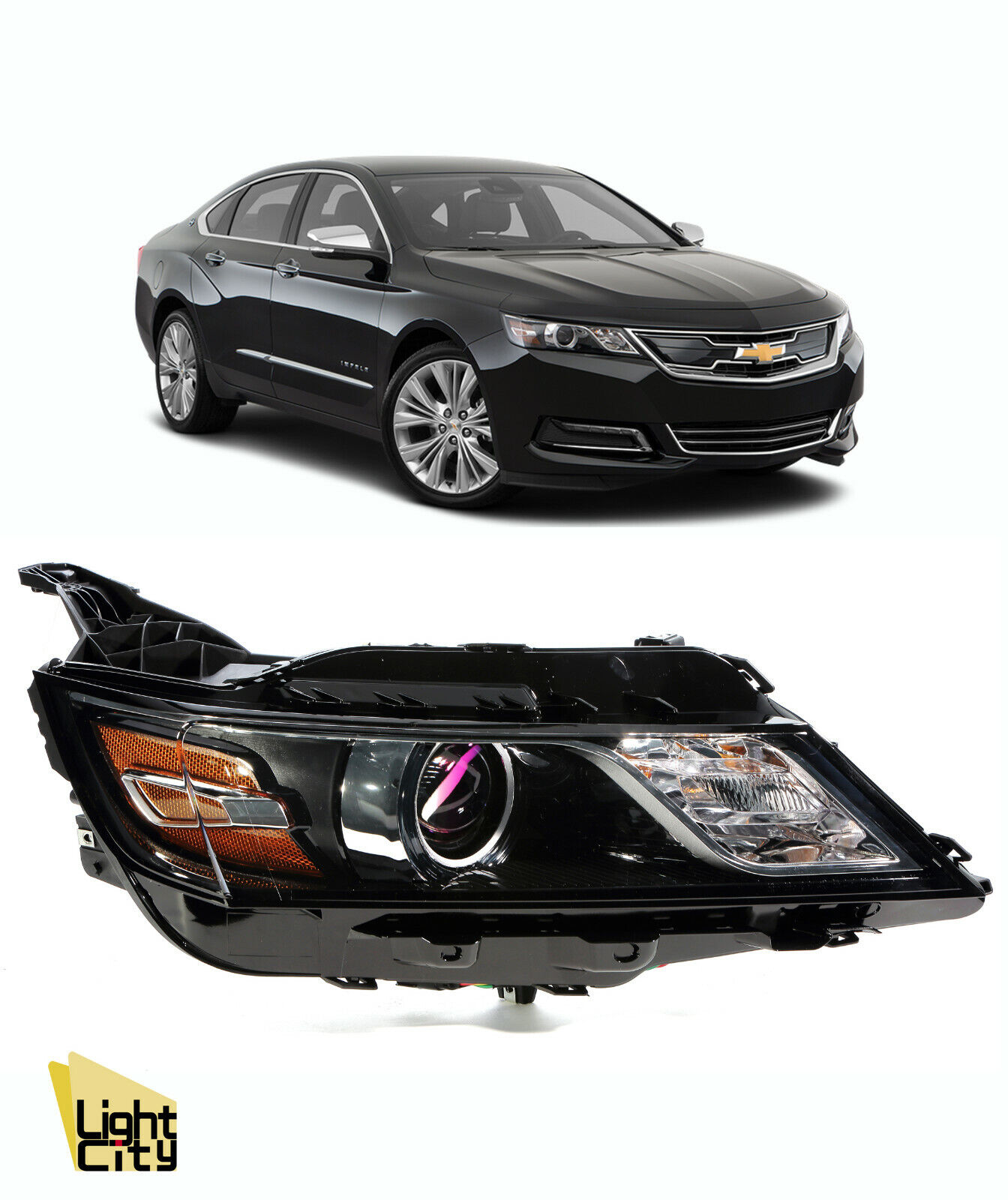 For 2015-2020 Chevrolet Impala Passenger Side Halogen Headlight with Bulbs RH