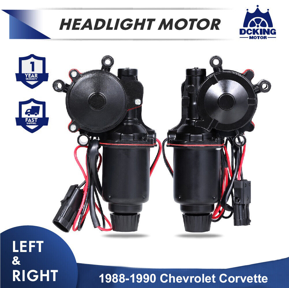 2X Headlight Motors For Chevrolet Corvette C4 1988-1990 Only 2 Wires Left&Right