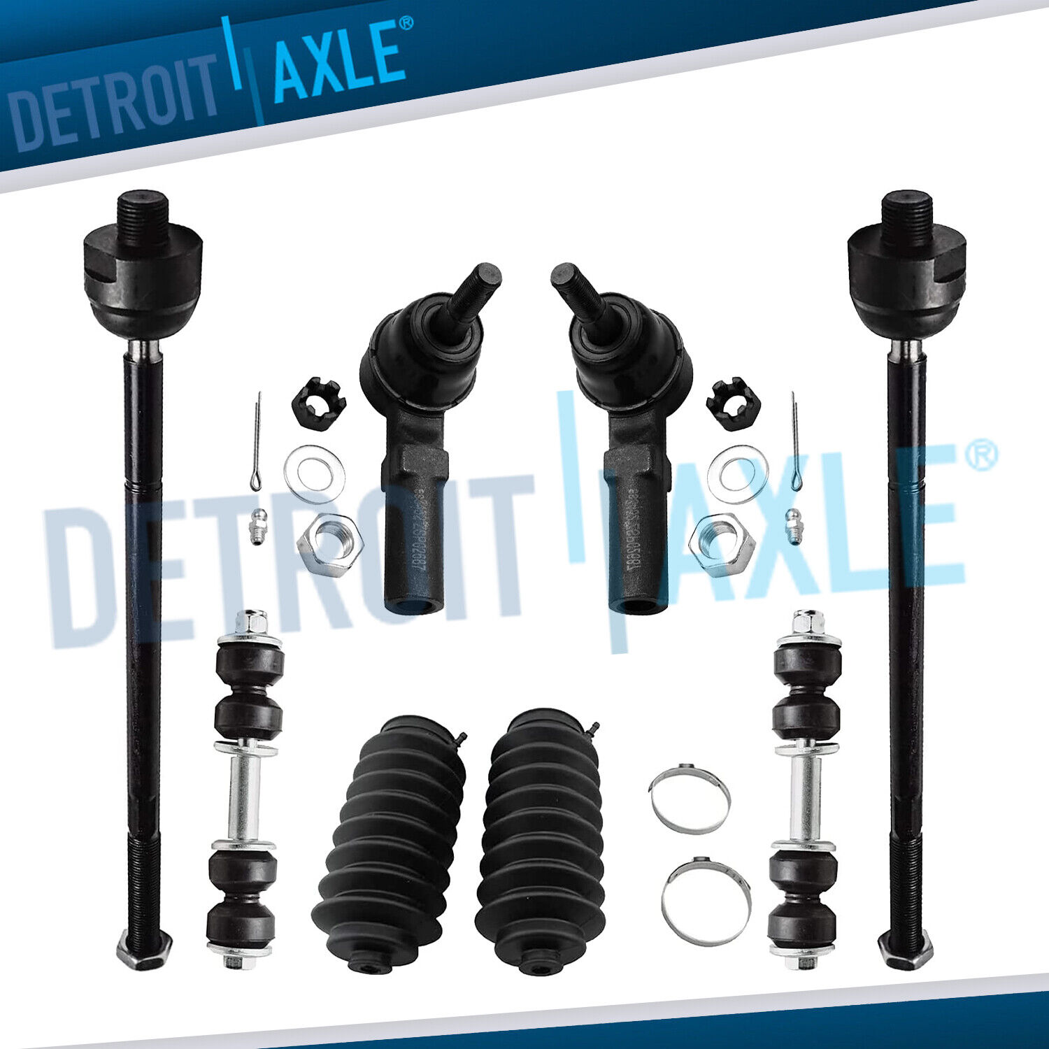 8pc Front Tie Rods + Sway Bars for Cadillac DTS Buick Lucerne Pontiac Bonneville